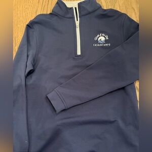 Kids Peter Millar Navy Quarter Zip from Teeth of the Dog golf course in DR
